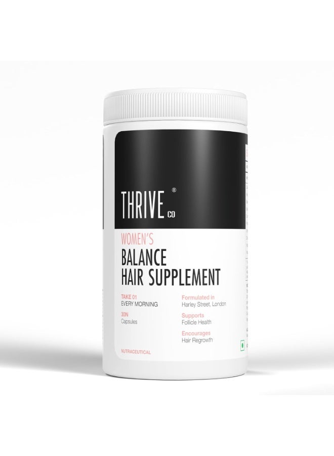 ThriveCo Women’s Balance Hair Supplement | For Stronger, thicker Hair | 100% Drug-Free, Multi vitamin Capsules | 30 Capsules - Image 1